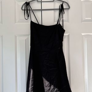 Black satin dress